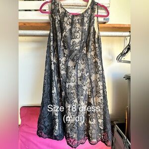 Elegant Black Lace Midi Dress